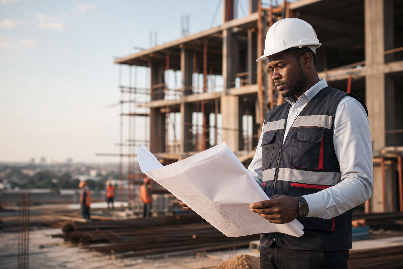 Arquitecto em obra de construção